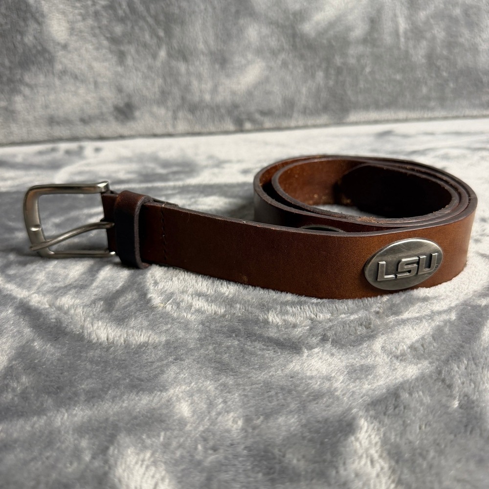 LSU Tigers Zep-Pro Mens Size 32 Brown Genuine Full Grain Leather Belt Collegiate
